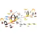 Set pista da corsa Power Track 37 pezzi con loop e 2 auto a retrocarica 1/64