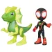 Spidey e i suoi fantastici amici - Set di action figure Miles Morales e Elettrosauro Dino-Rete - Hasbro