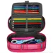 Spirit: Astuccio ovale a due piani con motivo a quadretti rosa 23x10cm