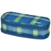Spirit: Astuccio ovale a quadri blu-verde 23x10cm
