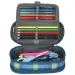 Spirit: Astuccio ovale a quadri blu-verde 23x10cm