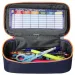 Spirit: Astuccio ovale blu indaco con cerniera arancione 23x10cm