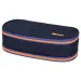 Spirit: Astuccio ovale blu indaco con cerniera arancione neon 23x10cm