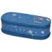 Spirit: Astuccio ovale blu jeans con motivo a pois di vernice 23x10cm