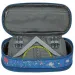 Spirit: Astuccio ovale blu jeans con motivo a pois di vernice 23x10cm