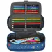 Spirit: Astuccio ovale blu jeans con motivo a pois di vernice 23x10cm