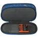 Spirit: Astuccio ovale blu jeans con motivo a pois di vernice 23x10cm