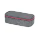 Spirit: Astuccio ovale grigio chiaro con cerniera rosa 23x10cm