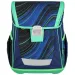 Spirit: Blue Stripes strisce blu-verdi su sfondo nero zaino scolastico, zaino set da 4 pezzi 41x20x32cm