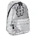 Spirit: Hashtag Silver zaino scolastico con paillettes, zaino color argento 41x32x21cm