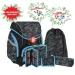 Spirit: Set di zaini ergonomici 5 pezzi con motivo Football 3D e illuminazione a LED 34x22x41cm