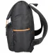 Spirit: Zaino nero con motivo e cinghie color cuoio 47x33x17cm