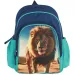 Spirit: Zaino scolastico arrotondato blu con motivo di leone, 24x13x31cm