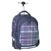 Spirit: Zaino trolley a quadretti viola con ruote per la scuola