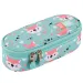 St.Right: Astuccio ovale con motivo di volpe Lovely Fox, colore turchese, 23 cm