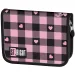 St.Right astuccio pieghevole rosa-nero con motivo a cuoricini PC03 20,5x14x3,5 cm