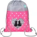 St.Right borsa sportiva con paillettes e motivo a cuoricini rosa, 34x43cm