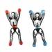 Sticky Man: Set di 2 figure scheletriche arrampicanti su finestre