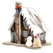Stop &amp; Look: Casa di carta natalizia con torre e luce 17x12x14cm