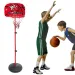 Tabellone da basket regolabile con supporto e palla 170-140 cm