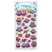 The Littlies: Set di adesivi 3D a forma di gufo scintillante su foglio da 10x22 cm
