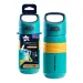 Tommee Tippee: Superstar bicchiere con cannuccia e tappo flip top, colore blu, 500 ml (18 mesi +)
