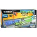 Track Racing: Pista di accelerazione con bandiera a scacchi e 2 macchinine in scala 1/64