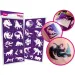 TyToo: Set di stencil per tatuaggi glitter animali selvatici, 22 pezzi