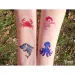 TyToo: Set di stencil per tatuaggi glitter con animali marini, 26 pezzi