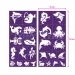 TyToo: Set di stencil per tatuaggi glitter con animali marini, 26 pezzi