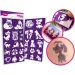 TyToo: Set di stencil per tatuaggi glitterati cani e gatti, 27 pezzi