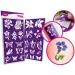 TyToo: Set di stencil per tatuaggi glitterati con fiori, 24 pezzi