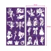 TyToo: Set di stencil per tatuaggi glitterati fate e principesse, 22 pezzi