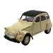 Welly: modello di auto in metallo Citroen 2CV beige in scala 1/64