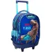 Zaino scolastico a tre scomparti con ruote Jurassic World T-Rex, 34x20x45cm