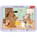 Animali domestici nel soggiorno puzzle baby 2 in 1 con cornice - Trefl