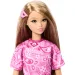 Barbie: Fashionista Amiche stilose bambola di moda con vestito rosa a fantasia foulard - Mattel immagine 3