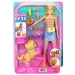 Barbie Passeggiata con Cani Set Roller - Bambola Bionda - Mattel immagine 1