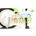 Bicicletta per bambini Bluey 12” con portabottiglie e ruote laterali in bianco-blu-verde – Dino Bikes immagine 4