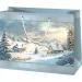 Borsa regalo di media grandezza con motivo paesaggio innevato Buon Natale 18x23x10cm
