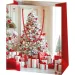 Borsa regalo di medie dimensioni con albero di Natale bianco 18x23x10cm
