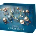 Borsa regalo grande blu con decorazioni a palloncino e renna 26x13x33cm
