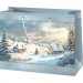 Borsa regalo grande con motivo paesaggio innevato Buon Natale 26x13x33cm