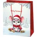 Borsa regalo grande con topolino a tema Natale 26x13x33cm