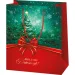 Borsa regalo grande verde-rossa Buon Natale 26x13x33cm