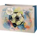 Borsa regalo premium grande con motivo di pallone da calcio verde 26x13x33cm