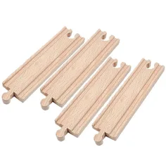 Elementi di binari dritti in legno 4pz