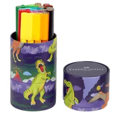 Faber-Castell: Set di Pennarelli Connector – in scatola cilindrica da 20 pezzi Dinosauro