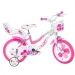 Flappy 14” bicicletta per bambini con cestino e seggiolino rosa-bianco – Dino Bikes bicicletta immagine 1