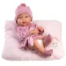 Llorens: Tina bambola neonata da 43 cm con cuscino e berretto rosa immagine 2